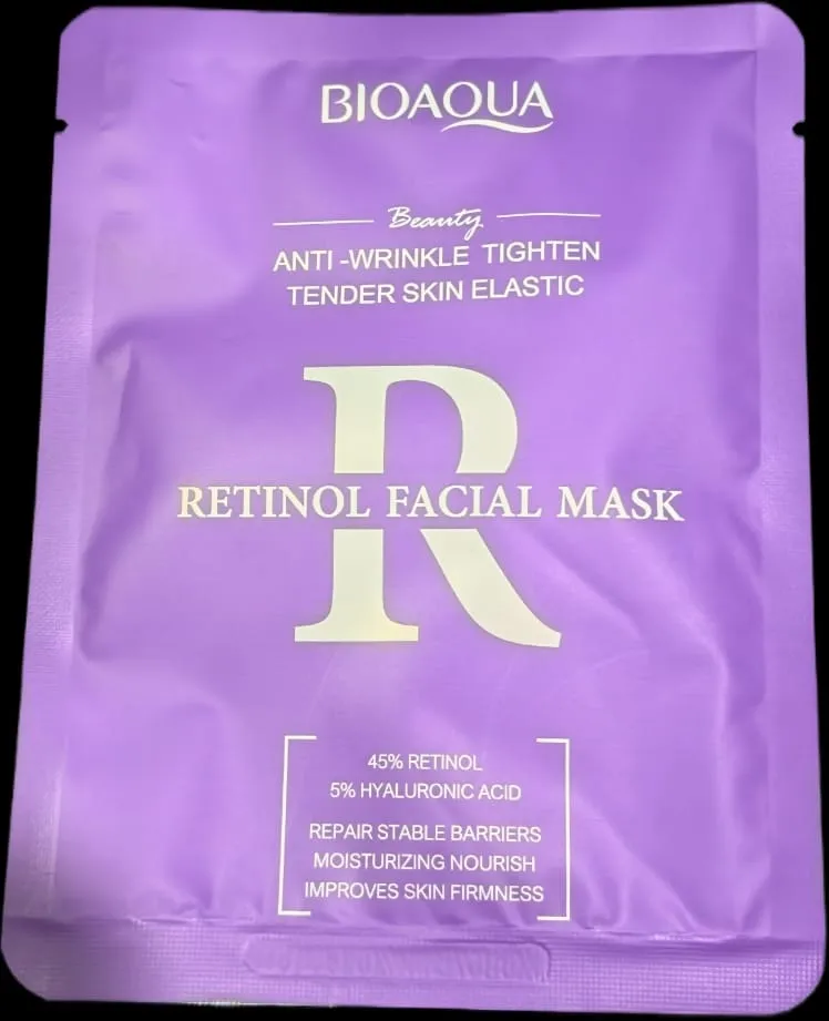 [6942349708121] BIOAQUA                                                                                                                         RETINOL FACIAL MASK                                                                                                           ANTI-WRINKLE TIGHTEN                                                                                                 TENDER SKIN ELASTIC